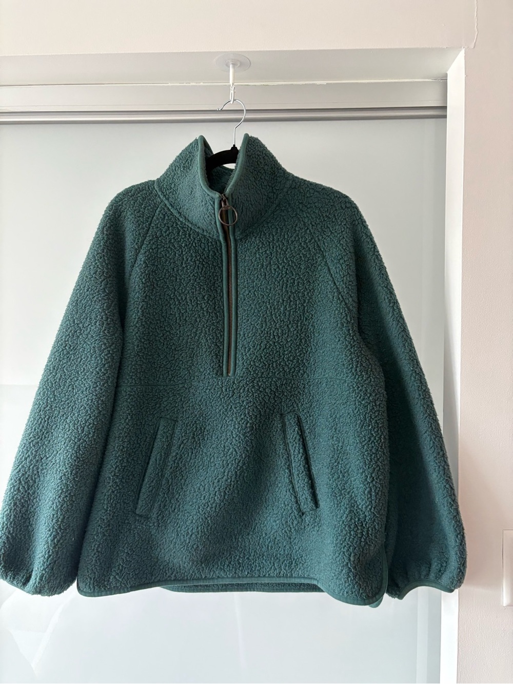 Madewell Forest Green Sherpa Half-Zip Pullover